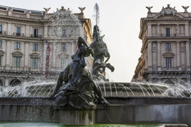 Çeşme Naiads Repubblica Meydanı Roma, İtalya