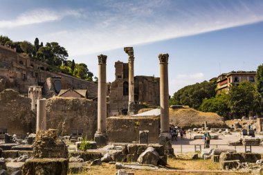 Roma 'daki Roma forumunun kalıntıları, İtalya.