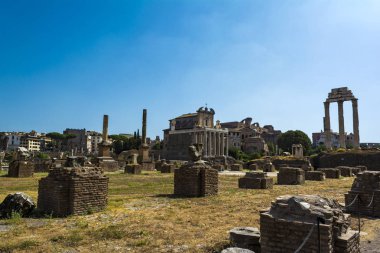 Roma 'daki Roma forumunun kalıntıları, İtalya.