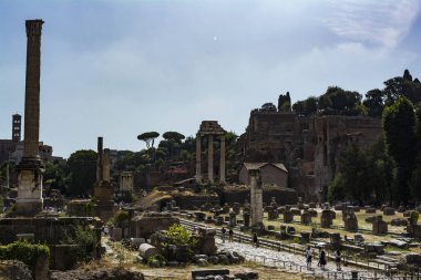 Roma 'daki Roma forumunun kalıntıları, İtalya.