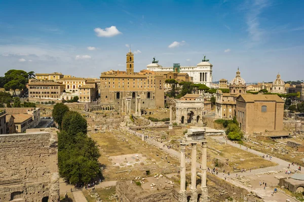 Vista superior do Fórum Romano, Roma Itália — Fotografia de Stock