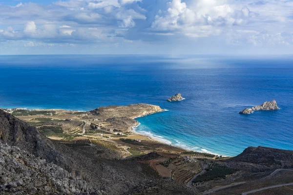 Ładnym grecki. Wschodnia Kreta. Plaże w mieście Xerokampos. — Zdjęcie stockowe