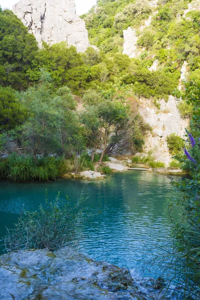 Mountain Lake at polilimnio, Messinia, Greece — Stock Photo, Image