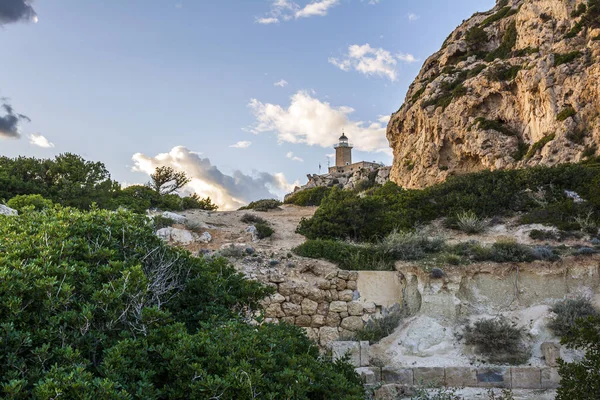 Cape Melagkavi vuurtoren ook bekend als Cape Ireon Light — Stockfoto