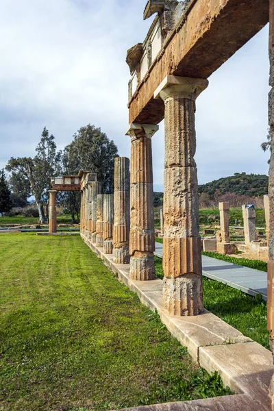 Temple Artemis Archaeological Site Brauron Attica Greece Afternoon Time — Stock Photo, Image