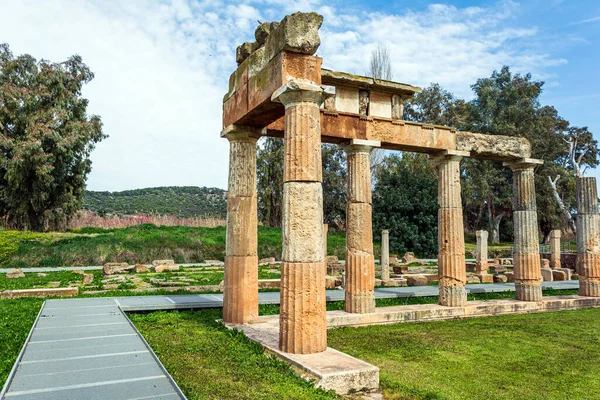 Chrám Artemis Archeologickém Nalezišti Brauron Attica Řecko Odpolední Čas — Stock fotografie