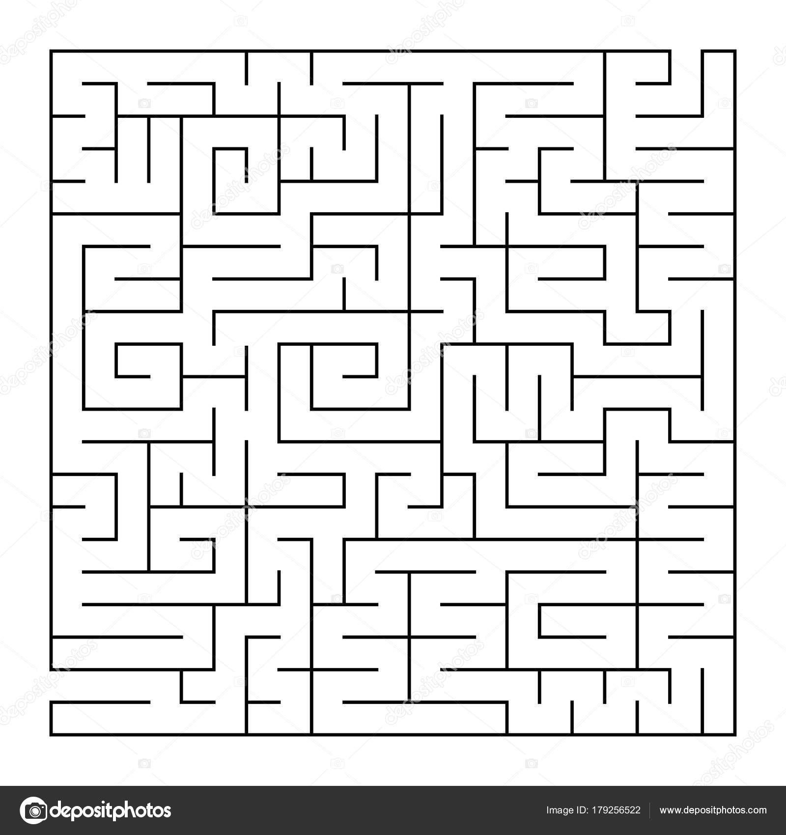 Isolated Large Labyrinth Black Stroke On A White Background An