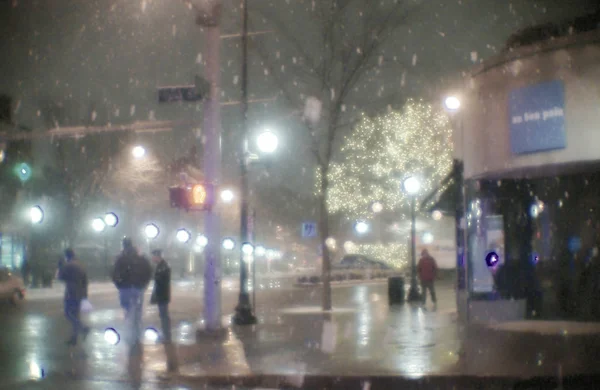 纽黑文雪冬夜 — 图库照片