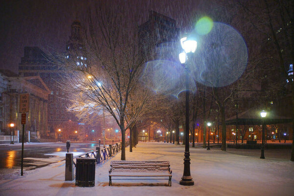 Snowy Winter Night in New Haven, CT # 02