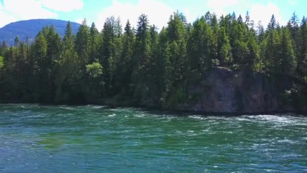 崖と海岸線に向かって流れる水 — ストック動画