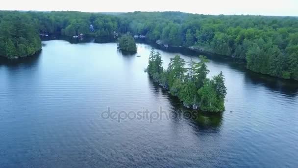 Flying Over Fresh Water Lake — Stock Video