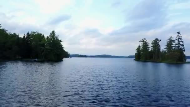 Volando sobre el lago de agua dulce — Vídeo de stock