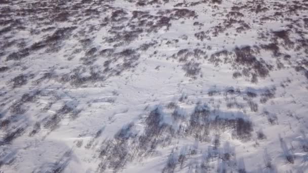 Vue Aérienne Des Montagnes Islande Neige Hiver — Video