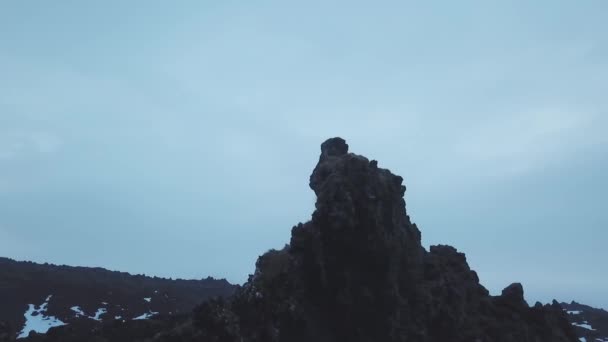 Vista Aérea Campo Lava Djupalonsandur Durante Dia Islândia — Vídeo de Stock