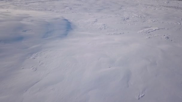 Luchtfoto Van Sneeuw Bedekt Ijsland Zonnige Dag — Stockvideo