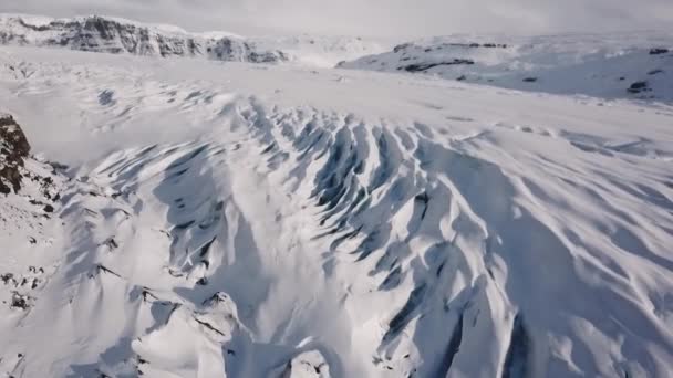 Vista Aerea Del Grande Ghiacciaio Giorno Inverno Islanda — Video Stock
