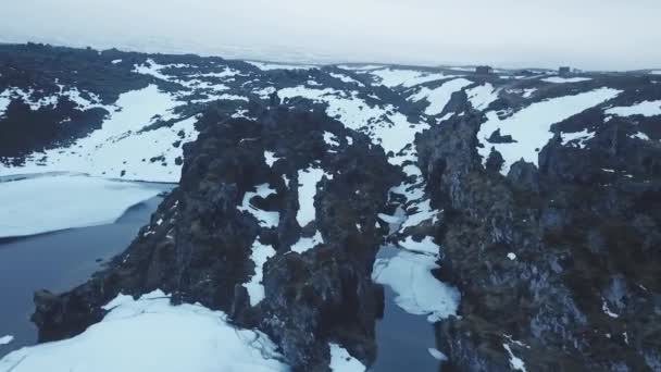 Vue Aérienne Du Champ De Lava De Djupalonsandur à La Journée, Islande  