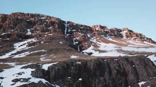 Вид Відпарюванням Зимових Ставилася Горах Удень Ісландська — стокове відео