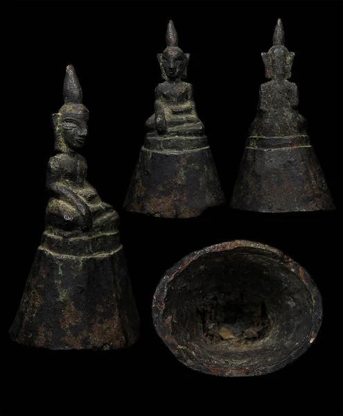 Amuletos Bronce Budistas Tailandeses Buda Sentado — Foto de Stock