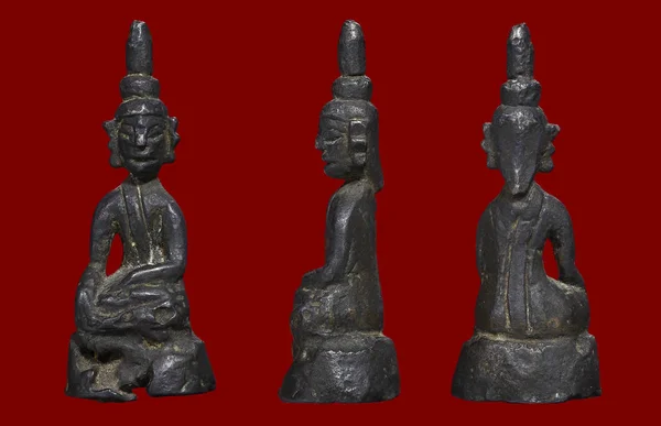Amuletos Bronce Budistas Tailandeses Buda Sentado —  Fotos de Stock
