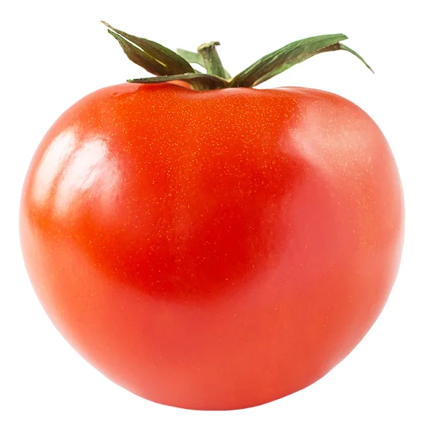 Delicioso tomate vermelho fresco em fundo isolado branco — Fotografia de Stock