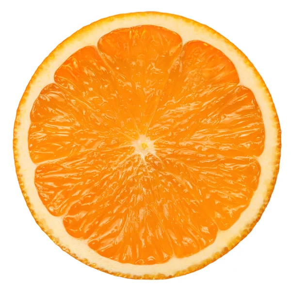 Isoliert in Scheiben geschnittene Orange auf weißem Hintergrund lizenzfreie Stockfotos