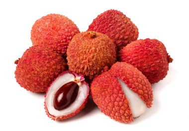 tatlı olgun Çin meyve gölge beyaz izole zemin üzerine