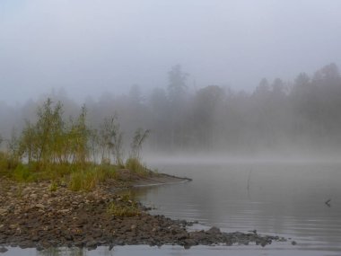 Sibirya'da puslu Nehri