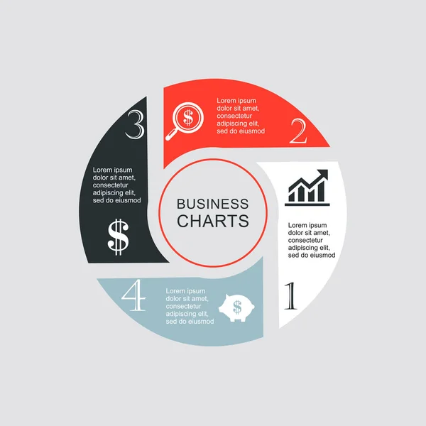 Diagrama de negocios círculo — Vector de stock