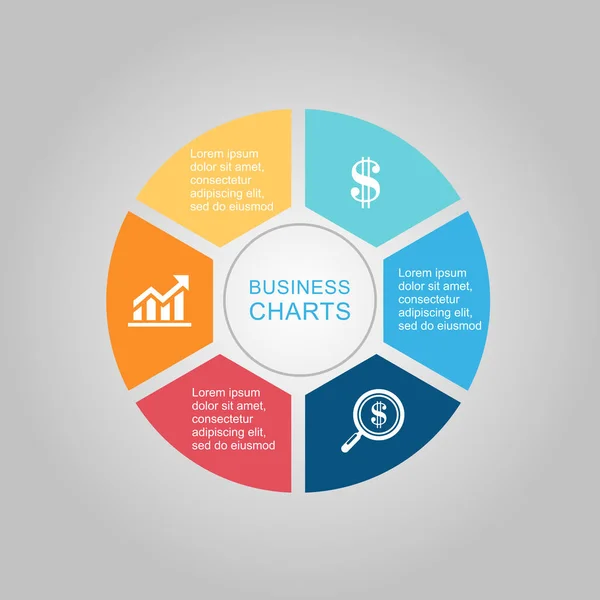 Diagrama de negocios círculo — Vector de stock