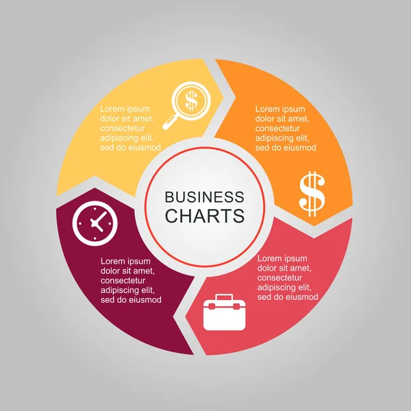 Diagrama de negocios círculo — Vector de stock