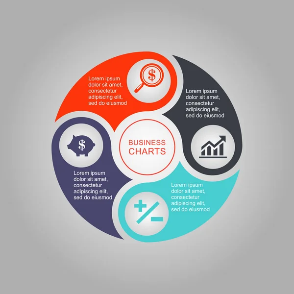 Diagrama de negocios círculo — Vector de stock