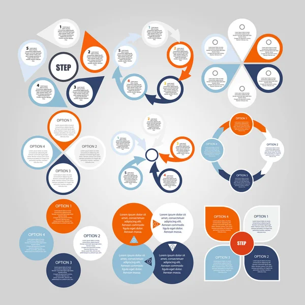 Juego de infografías de diagrama de negocio — Vector de stock