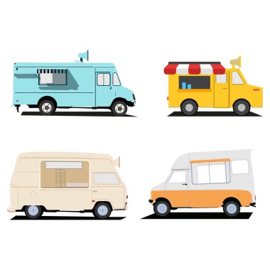 Gıda kamyon illüstrasyon tasarımlar