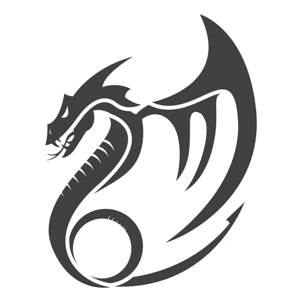 flat simple dragon vector
