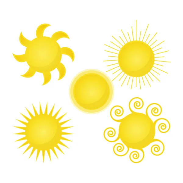 Projeto de ícones de verão isolado do Sun Vector. Ícone do sol vetorial isolado no fundo branco . —  Vetores de Stock