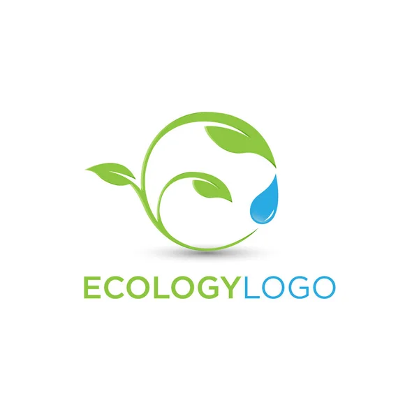 Sfera Astratta Verde Foglia Logo Elemento Vettoriale Design Ecologia Simbolo — Vettoriale Stock