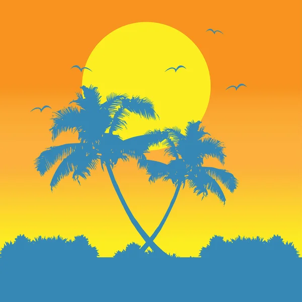 Tropical beach landscape vector illustration design.