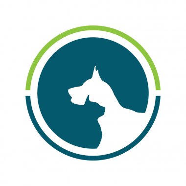 Kedi ve köpek işaret ve logo vektör. Bir pet shop için veteriner clinic.logo için vektör logo. negatif alan tarzı Veterinerlik Hizmetleri için logo