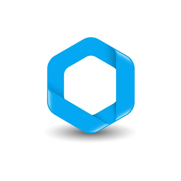 六边形 品牌蓝色六角形矢量徽标概念插图 设计元素 — 图库矢量图片