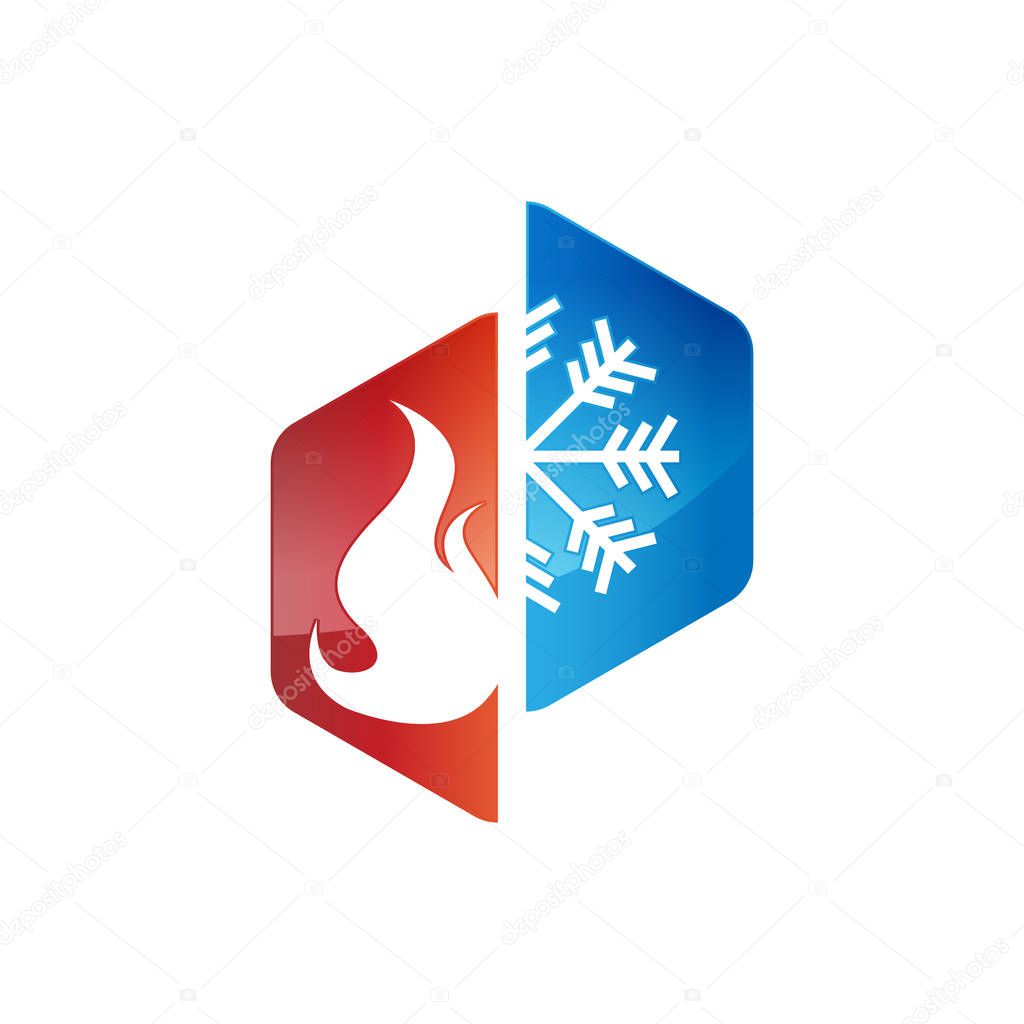 Heating and cooling logos