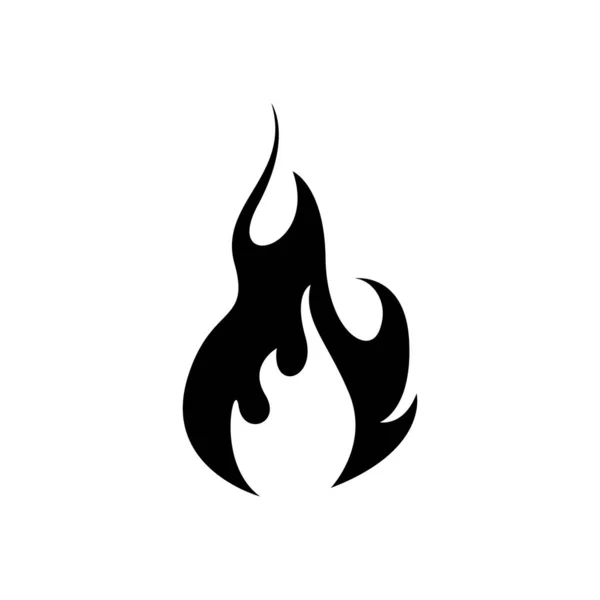 Іконка вогню, чорна ікона ізольована на білому тлі — стоковий вектор