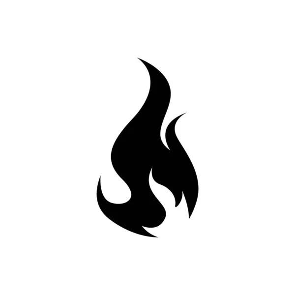 Ogień Płomień, czarny ikona na białym tle — Wektor stockowy