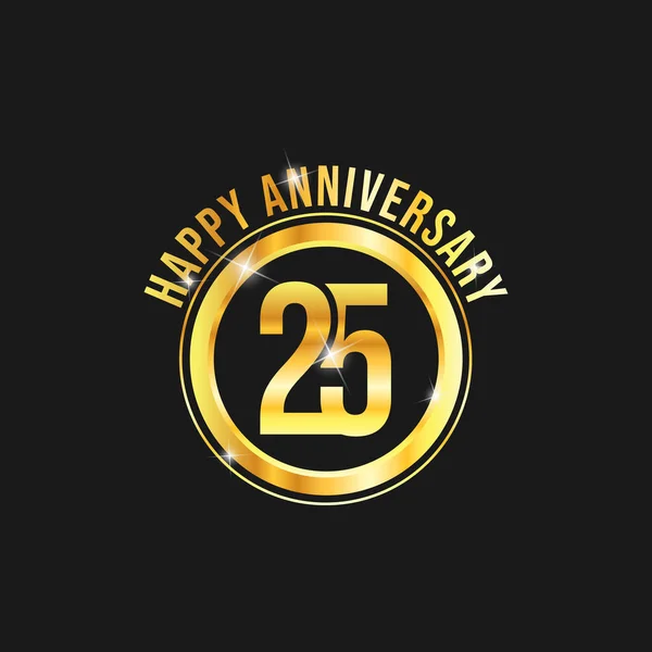 25 year anniversary gold label vector image — Stock Vector