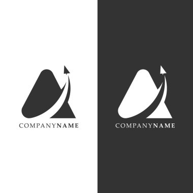 Basit bir harf Kağıt uçak ve negatif uzay desenli bir logo