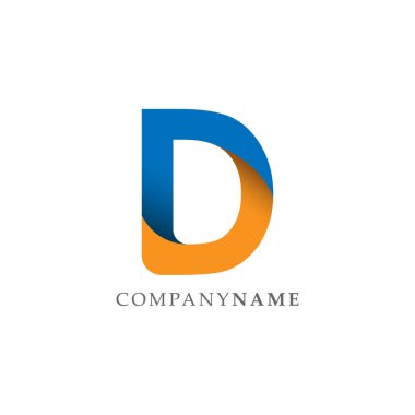 D harfi logo simge tasarım şablonu