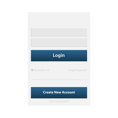 Mobil uygulama veya web sitesi için giriş ekranı ve imza şablonu