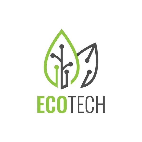 Verde eco tecnología logo vector desig — Vector de stock