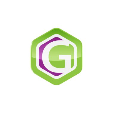Altıgen harfi G logo tasarım şablonu Renkli vektör resmi