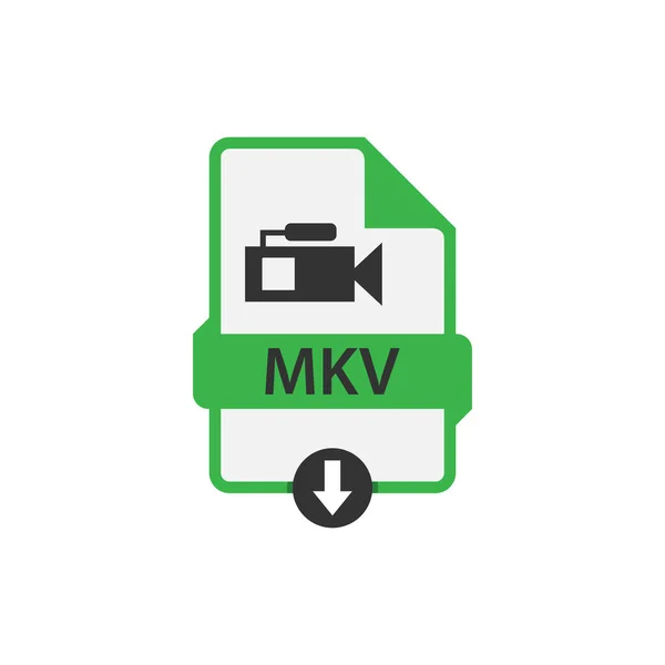 Mkv Descargar Imagen Vectorial Formato Archivo Vídeo Icono Archivo Mkv — Vector de stock